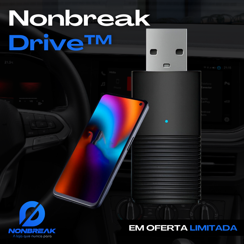 Adaptador Sem fio CarPlay/Android Auto para Multimídia - Nonbreak Drive™ {ESPECIAL BLACK FRIDAY}