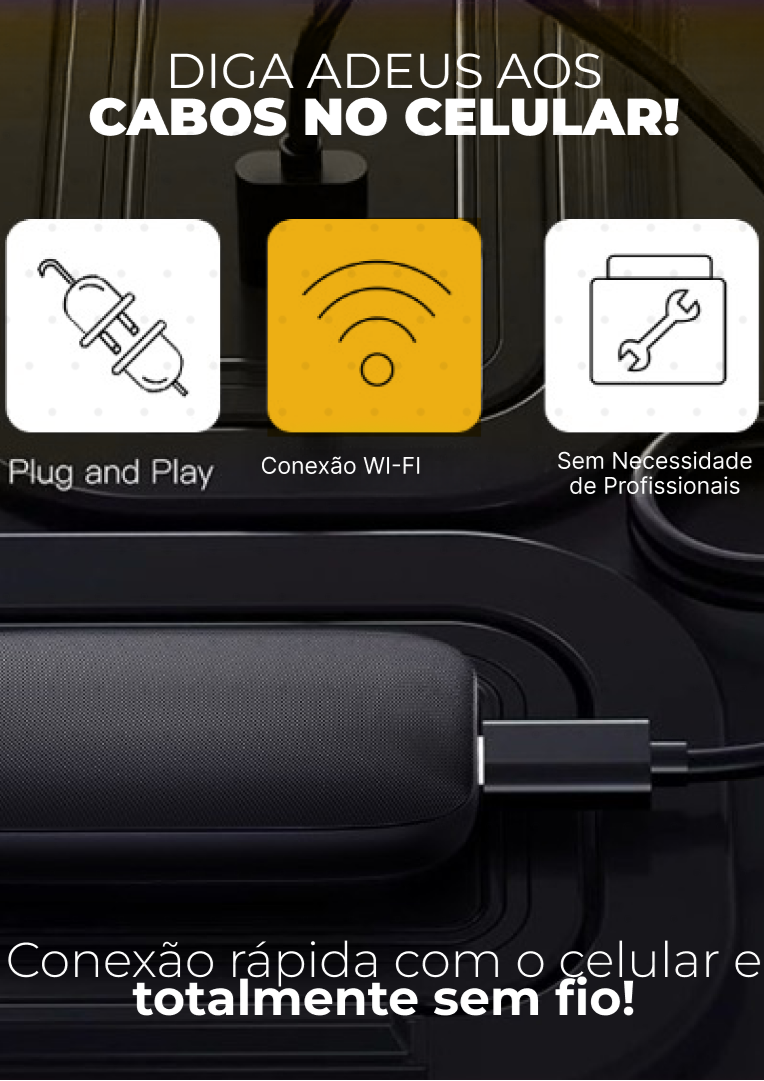 Adaptador Sem fio CarPlay/Android Auto para Multimídia - FastVimDrive2.0™ - [PROMOÇÃO LIMITADA]